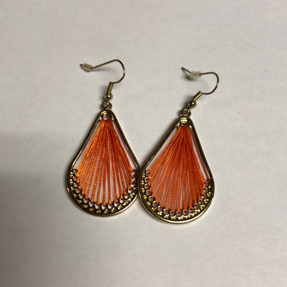 Arizona Jeans Orange & Gold Earrings